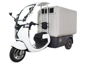Triciclo elétrico de carga com baú refrigerado